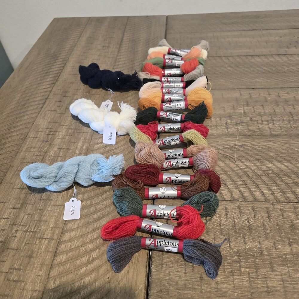 Appletons Crewel Wool Yarn Skein Mixed Color Lot Needlepoint Tapestry Embroidery